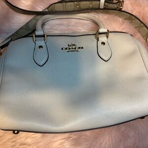 Coach White Rowan Medium Satchel Bag